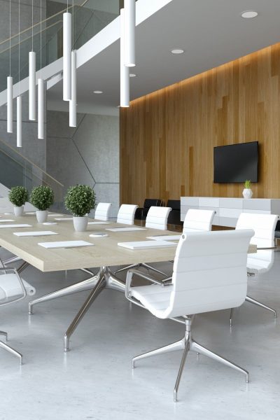 Interior of reception and meeting room 3D illustration